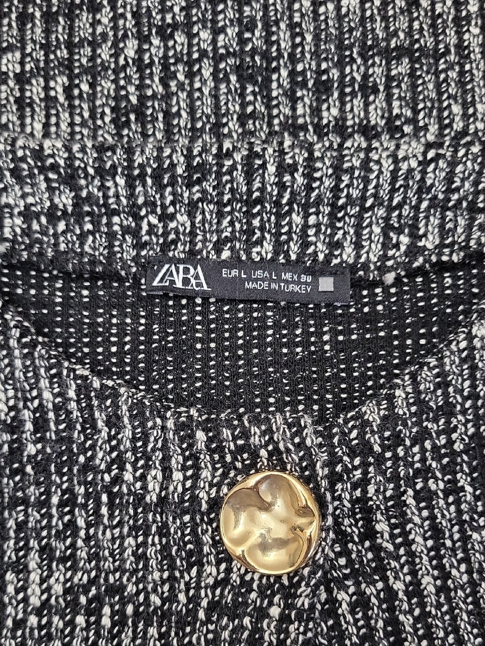 Zara Sleeveless Marled Ribbed Knit Vest Top Black White Size Large - Picture 6 of 7